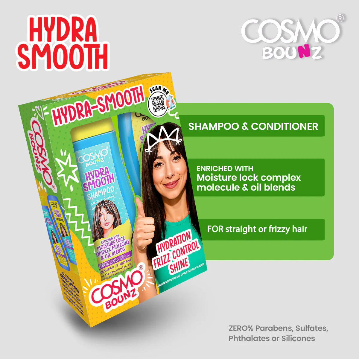BOUNZ KIT HYDRA SMOOTH 2 PIECES SHAMPOO & CONDITIONER - Image 2