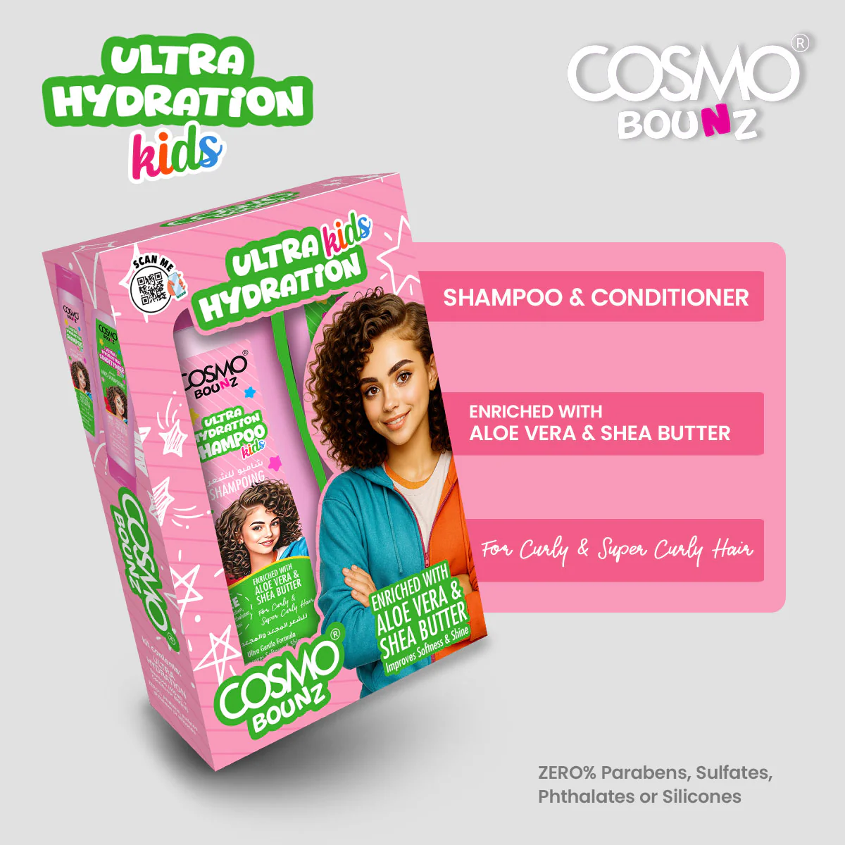 BOUNZ KIT ULTRA HYDRATION KIDS 2 PIECES SHAMPOO & CONDITIONER - Image 2