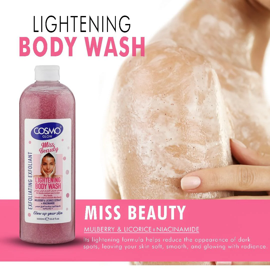Cosmo Glow - Miss Beauty Brightening Glow Exfoliating Body Wash 1000ml - Image 2