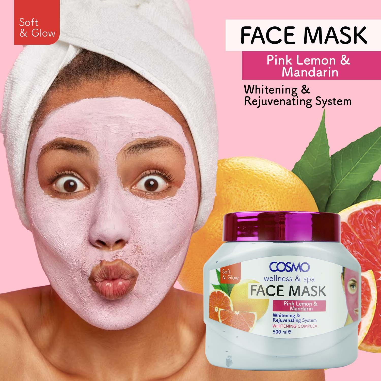 Pink Lemon & Mandarin Face Mask - Image 2