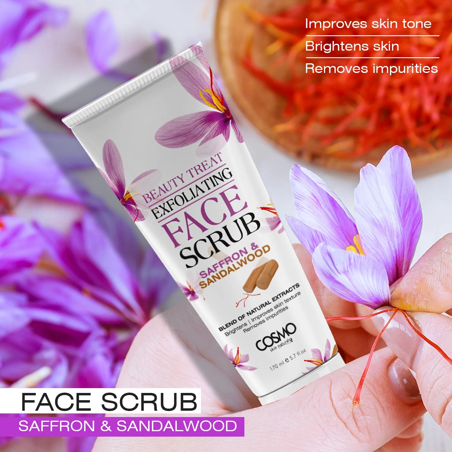 Saffron Sandalwood Face Scrub - Image 2